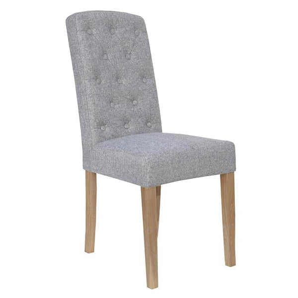 Paddington Button Back Fabric Chair - Light Grey
