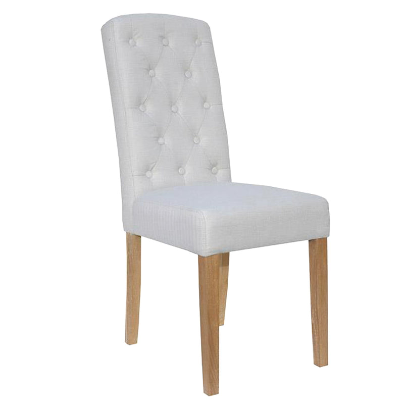 Paddington Button Back Fabric Chair - Natural