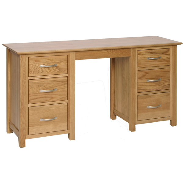 Hampshire Oak Double Pedestal Dressing Table