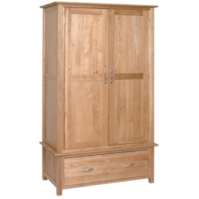 Hampshire Oak Double Wardrobe with 1 Drawer