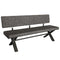 Foundry Oak Large Upholstered Bench with Back (X-Leg)