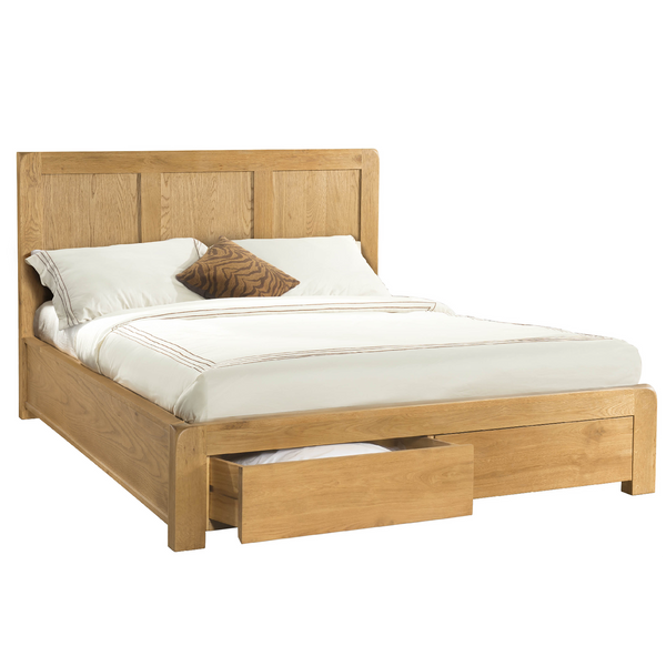 Sway Oak Bed with Drawers