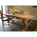 French Oak Grand Ox Bow Fixed Top Dining Table