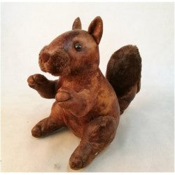Small Faux Leather Seated Squirrel