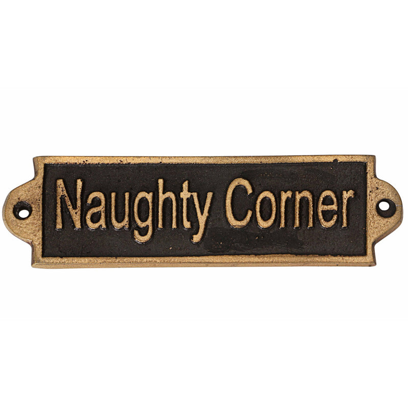 'Naughty Corner' Metal Plaque