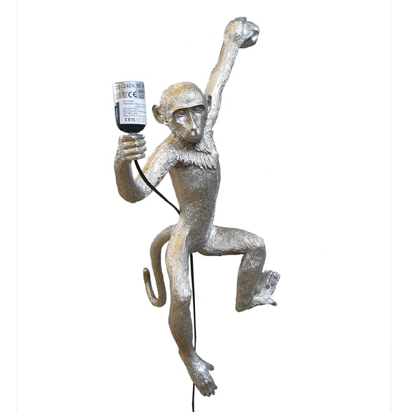 Silver Wall Hanging Monkey Lamp