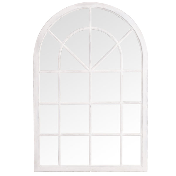 Small White Arched Mirror