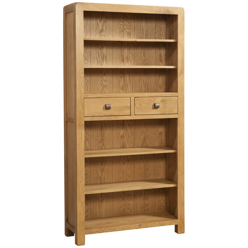 Sway Oak Tall Bookcase with 2 Drawers