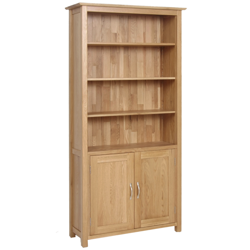 Hampshire Oak Bookcase with Cupboard