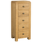 Sway Oak 5 Drawer Tall Chest